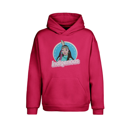 Youth Indigenous Doll Hoodie Hot Pink
